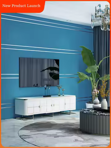 9.5M Roll Modern Deerskin Velvet Wallpaper Non-woven Fabric 3D Stripe Living Room Bedroom TV Backgro