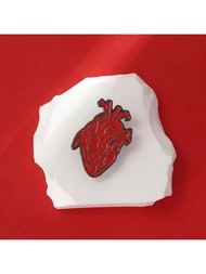 1 pieza Broches Pin de Esmalte Rojo en Forma de Corazón en Estilo Punk Simple de Órgano Corporal Insignia de Órgano Cardíaco para Mochila y Solapa, Accesorios de Joyería de Regalo para Amigos