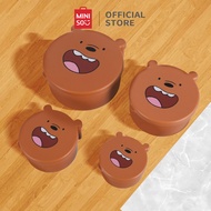 MINISO Kotak Makan Tempat We Bare Bears Lucu Penyimpanan Makanan 4 Pcs Set Dapur Kulkas Food Storage