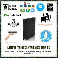 Lenovo ThinkCentre M73 Tiny pc    Intel Core i3 4th Gen / 4GB DDR3 Ram / 250GB HDD / Windows 10
