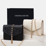 CHAFER&amp;KETHE(ของแท้)  กระเป๋าสะพายข้าง กระเป๋าผู้หญิง เล็ก CK สายโซ่ กระเป๋าแฟชั่น กระเป๋าแฟชั่นเกาหลี สวยหรู