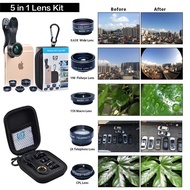 APEXEL 11 in 1 Phone Camera Kit Fisheye Wide Angle ro CPL ND Filter Kaleidoscope and Telescope Lens
