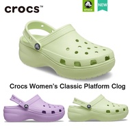 รองเท้า crocs แท้ Crocs women's CLASSIC PLATFORM CLOG  4.1 cm  รองเท้าแพลตฟอร์ม คลาสสิก สําหรับผู้หญิง  20222067 สีขาว M6-w8 = 38-39 = 25 ซ