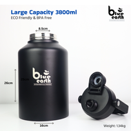 Blue Earth Super Big Capacity Double Wall Bottle 2L 3.8L Thermal Flask Keep Water Temperature Hot An