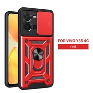 Hard Casing Vivo Y36 V25E V25 Y35 Y22s Y16 Y02s Y77 Y76 5G Ring Stand Push pull Slide Lens Armor Sho