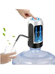 一款USB可充電的桶裝水自動吸水器，家用礦泉和純淨水桶飲水泵，電動抽水機，透明家用飲水機