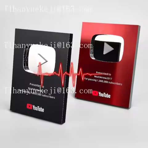 Youtube trophy style metal award - 2026 best sales metal plaque - custom award trophy(Note the name 