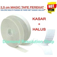 (1 SET) 1 INCH VELCRO MAGIC TAPE 2.5 CM/ SMOOTH + ROUGH Velcro Adhesive/
