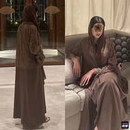 Eid Women Lace Abaya Open Dress Ramadan Abaya Party Long Dresses Muslim Jalabiya Morocco Kaftan Duba