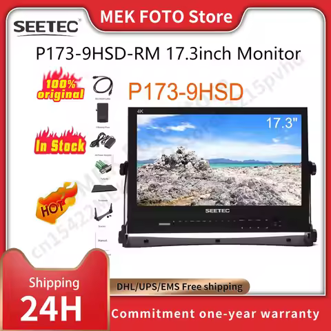 SEETEC 17.3" IPS 3G-SDI Broadcast Monitor P173-9HSD 4K Aluminum Design LCD Monitor 1920x1080 for Cam