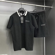 Summer Set for Men and Women Fashion DV with Embossed Plaid Pattern, Round Neck Sports Set HOT HIT 2