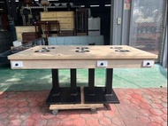 【二手倉庫-崇德店】二手家具☆六人火鍋桌(含電磁爐)☆小火鍋 石頭鍋 涮涮鍋 六口火鍋桌 六爐火鍋桌 營業用火鍋桌