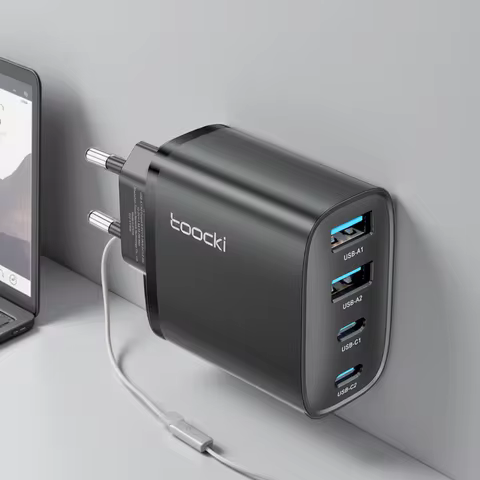 Toocki 40W GaN Fast Charger QC4.0 PD3.0 AFC SCP 4 Port USB Type C Charger for iPhone 16 15 14 Samsun