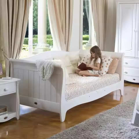 Solid Wood Kids Furniture Single Girls Sofa Day Bed Kid Bed Child