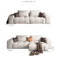 HMH Style Fabric Sofa Nordic Simple Modern Science Velvet Tech Cloth Light Luxury 2 3 4 Seater Sofa Chair
