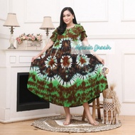 Daster jumbo model payung sogan baju batik pekalongan monocrom size besar lengan pendek tumpuk busui