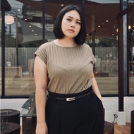 Big Ribbed T-Shirt For Chubby Women 2xl-5xl