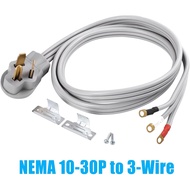 10 AWG 3 Prong Dryer Cord SRDT, 30 Amp 7500W Rated, NEMA 10-30P to 3-Wire Appliance Cord with Three 