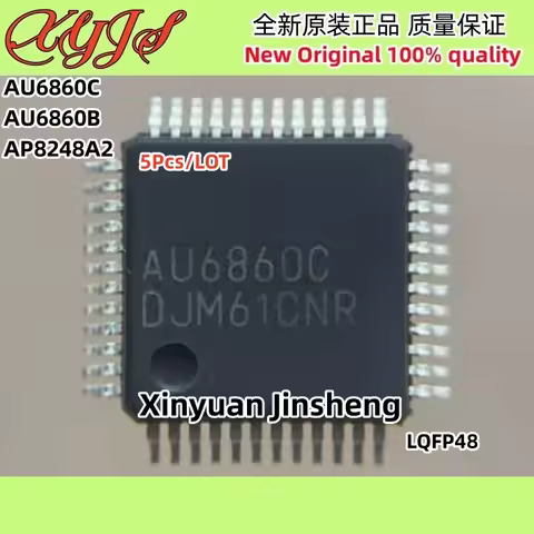 5Pcs AU6860C AU6860B AU6860 AP8248A2 AP8248 LQFP48 Audio decoding chip Digital Audio Player MCU New 