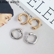 LILLIAN อินเทรนด์ เรียบง่าย Tragus ไม่เจาะ กลม เรขาคณิต ที่ครอบหู ต่างหูหนีบ เครื่องประดับ เครื่องปร