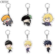 Mob Psycho 100 Double Sided Acrylic Keychain for Men Cosplay Standing Model Plate Key Chain for Gift
