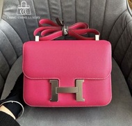 🌈Hermes💗Constance 24💗糖果粉銀扣💗99新🌈Epsom皮🌟Constance24🌟Constance🌟愛馬仕🌟