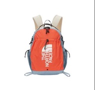 The North Face Backpack Orange Light Blue Contrast Big Logo Outdoor Hiking Sling Bag