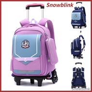 Beg Sekolah Troli 2/6 Roda British Style Rolling Backpacks Kids Wheeled School Bag with 2/6Wheels Tr