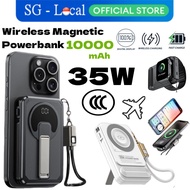 35W Wireless Magnetic Powerbank 10000mAh Fast Charging Power Bank with Bracket for Earphone/Watch/Ph
