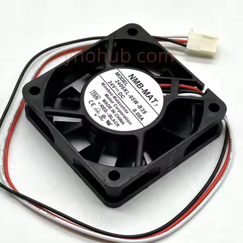 NMB-MAT 2406KL-05W-B39 T0A DC 24V 0.08A 60x60x15mm 3-wire Server Cooling Fan