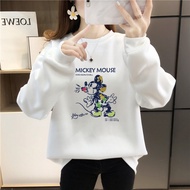 [AMYGO] Sweatshirt Woman Sweatshirts Oversized Plus Size Wanita Blouse Baju Perempuan Lengan Panjang Women Blaus Ladies Loose Blouse Long Sleeve Crop Top Korean Style