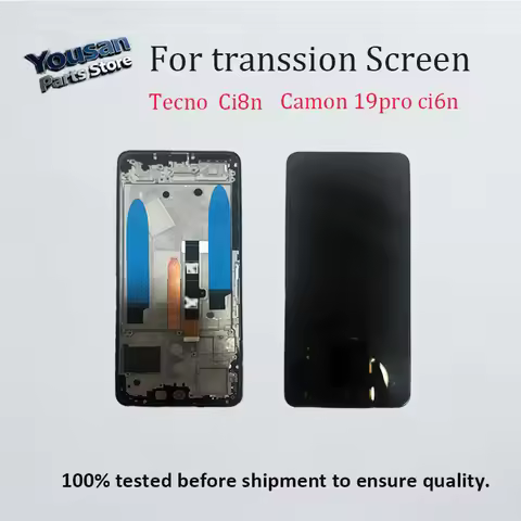 LCD Display Touch Screen Digitizer Panel Assembly For Tecno Camon 19 Pro CI6N LCD Digital With Frame