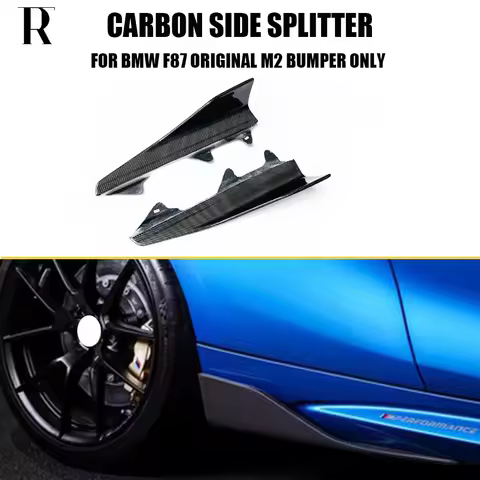 Carbon Fiber Side Bumper Extension Skirt Splitter for BMW F87 M2 & M2C Competition 12-21