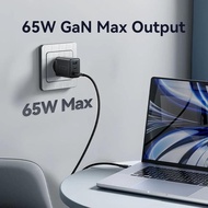 Vention Wall Charger Gan 65W PD Turbo Fast Charging 3Port USB 2C+A 65W/65W/60W Warranty