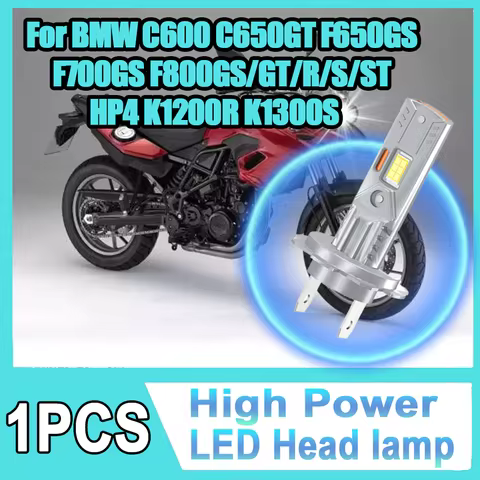 1PCS 6000K White H7 LED Motorcycle Headlight Plug And Play For BMW C600 C650GT F650GS F700GS F800GS/