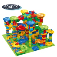 84-504PCS Marble Race Run Blocks Maze Ball Track Toy Compatible city Building Blocks Funnel Slide Bl