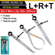 Bộ 3 compa lấy dấu cơ khí 200mm L+R+T | Compa nhíp đo trong nhíp đo ngoài LRT CP-200