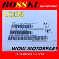 STICKER EKOR BAR CODE LC135 LC 135 BAR CODE STICKER YAMAHA LC135 REAR FENDER BARCODE STICKER LC 135 