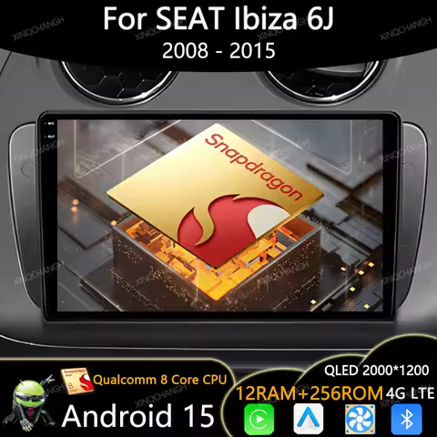 Android 15 Car Radio For SEAT Ibiza 6J IV 4 2008 - 2015 Head Unit Carplay Auto 4G LTE 5G WIFI Multim