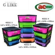 ACME Plastic Drawer / Cabinet / Storage Cabinet Multi Color 4002C-3 4002C-4 4002C-5 (3 Tier / 4 Tier / 5 Tier)ACME塑料抽屉/柜