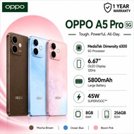 OPPO A5 PRO 5G Smartphone | 8GB + 256GB | 6000mAh 45W SUPERVOOC | 1 Years Warranty