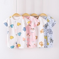 Newborn Baby Boy Baby Onesie Autumn Girl Onesie Cotton Short-Sleeved Pajamas Baby Cartoon Baby Cloth