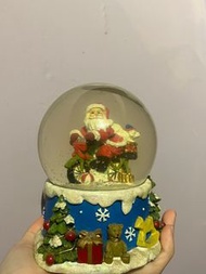 歐洲 古董 聖誕 水晶球 音樂盒