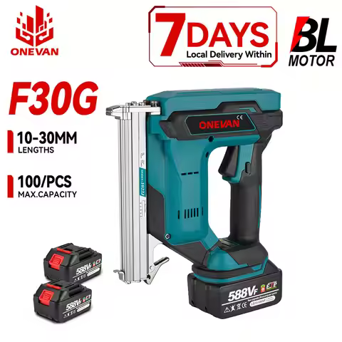 ONEVAN F30G 30MM Brushless Electric Nail Gun Cordless Stapler Nailer Lithium Battery Nailing Power T