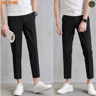 Men Cropped Pants Business Trousers Formal Regular Fit Long Pants Casual Seluar Panjang Lelaki