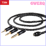 GWERQ TRN T2 PRO 16 Core ชุบเงิน HIFI อัพเกรดสายเคเบิล3.5/2.5/4.4มม. ปลั๊ก Mmcx/ 2Pin สำหรับ TRN KZ 