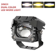 3 "Flush Offroad 12V-24V motor lampu tembak led 4d laser d6k kotak 2 warna high low hi loo jauh deka