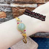 hetian jade Thailand gold lucky Charm bangle