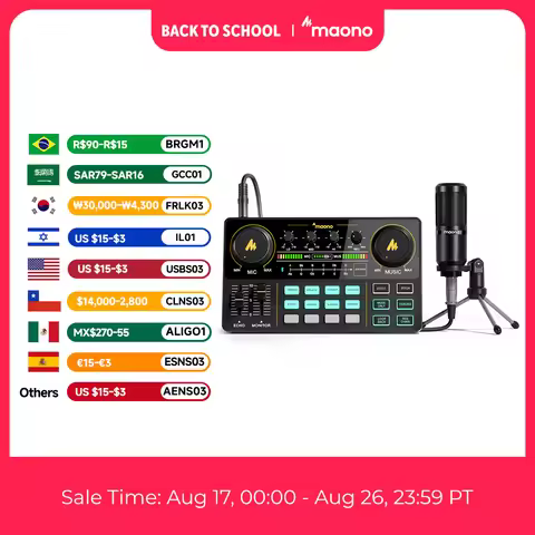 MAONO AM200-S1 Sound Card Microphone Set MaonoCaster Audio Interface with Condenser Mic for Live Str