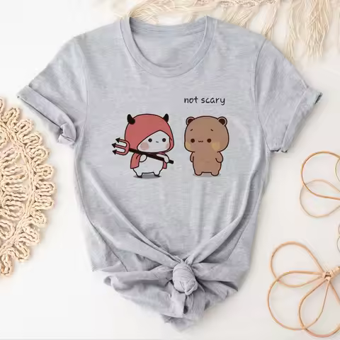 Bubu Dudu top tees girl Trendy Y2k kawaii Retro Digital tshirt korean clothes Retro University haraj
